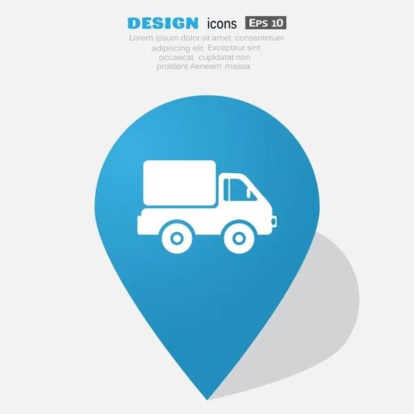 Camión simple icono web — Vector de stock