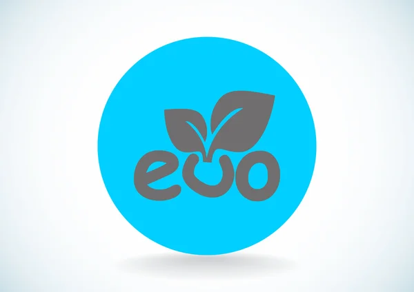 Eco inscripción con icono de hojas — Vector de stock