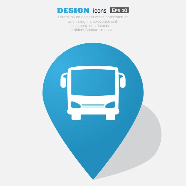 シンプルなバス フロント web アイコン — ストックベクタ