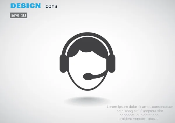 CallCenter operatör basit web simgesi