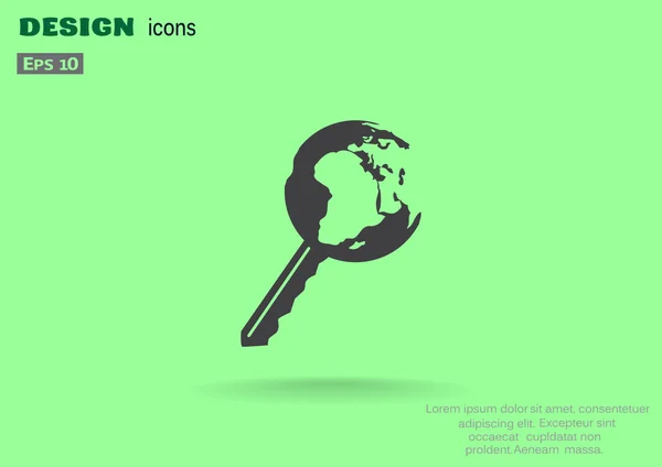 Key to world web icon — Stock Vector