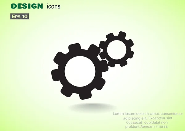 Engranajes redondeados icono web simple — Archivo Imágenes Vectoriales