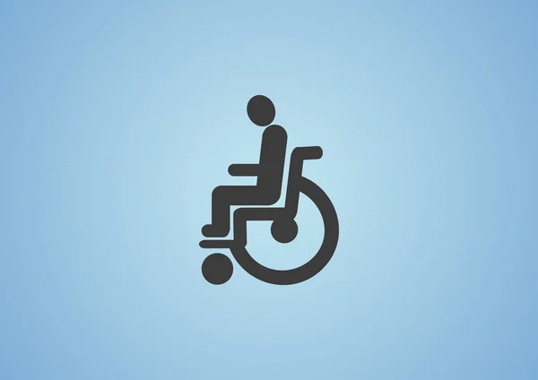 Handicapés sur icône fauteuil roulant — Image vectorielle