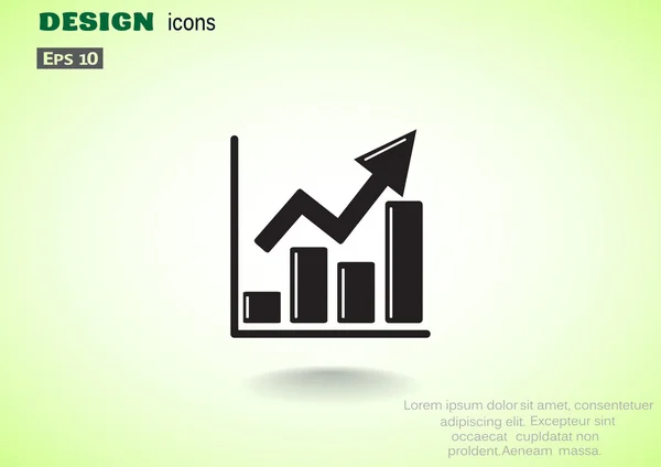 Yükselen grafik basit web simgesi — Stok Vektör