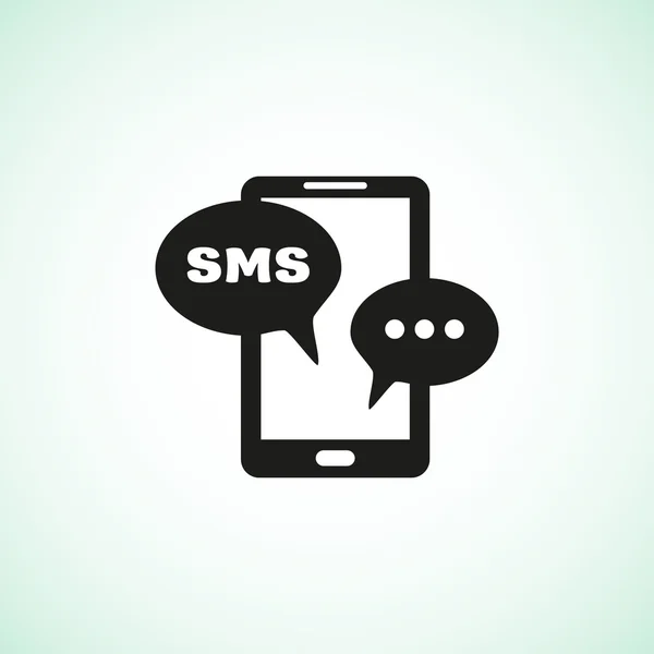 Smartphone z sms pęcherzyki ikona — Wektor stockowy