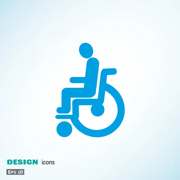 Disabled on wheelchair icon — Stock Vector