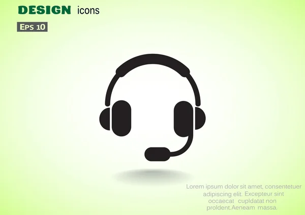 Earphones garniture web icon — Stock Vector