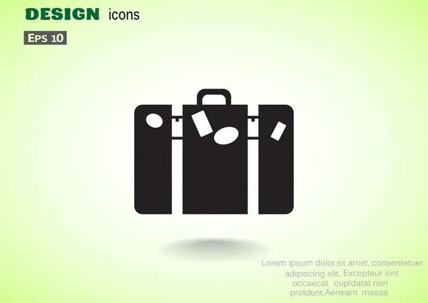 Maleta turística icono web simple — Archivo Imágenes Vectoriales