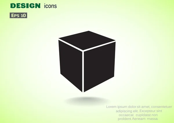 Simple cube web icon — Stock Vector