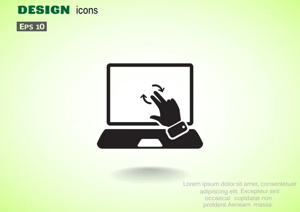 Pantalla táctil en el icono web del ordenador portátil — Archivo Imágenes Vectoriales