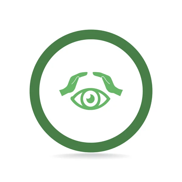 Ícone da web olho humano e mãos —  Vetores de Stock