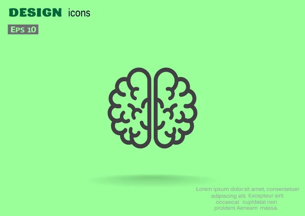 Ikon web otak manusia - Stok Vektor