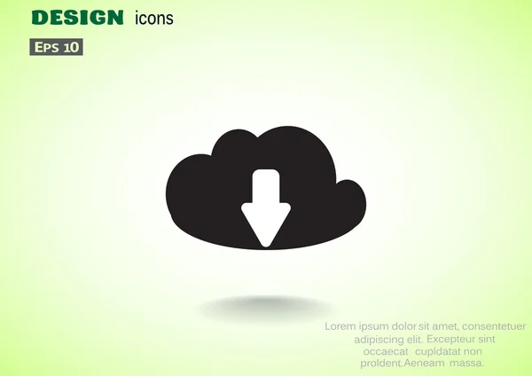 Nube símbolo de descarga de archivos — Archivo Imágenes Vectoriales