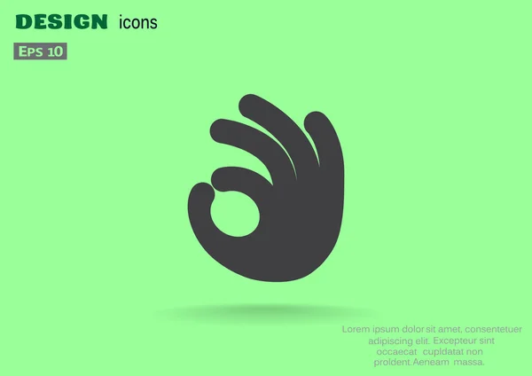 Ok icône web geste — Image vectorielle