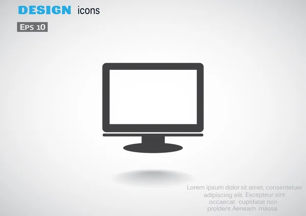 Pantalla de monitor en blanco icono web — Archivo Imágenes Vectoriales