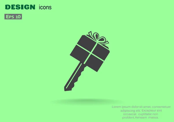 Icono web llave regalo — Vector de stock