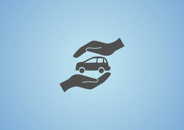 Icono del concepto de protección del coche — Vector de stock