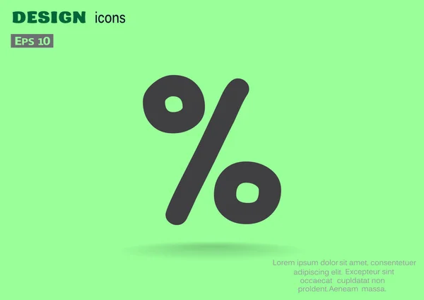 Symbole pourcentage simple icône — Image vectorielle