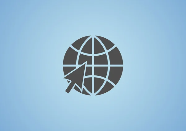 Pictogram voor wereld symbool en pijl web — Stockvector