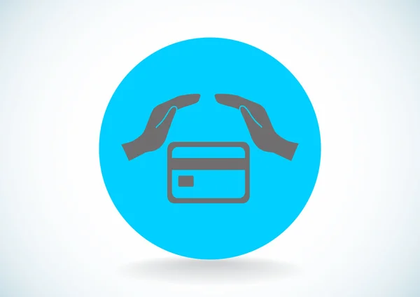 Πιστωτική κάρτα και χέρια εικονίδιο web — Διανυσματικό Αρχείο