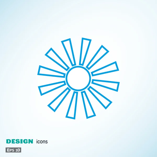 Sol con rayos icono simple — Vector de stock