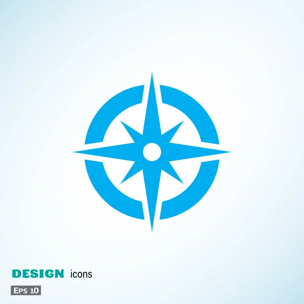 Compass web icon with wind rose — Stock Vector