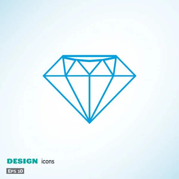 Diamond web icon, concetto di lusso — Vettoriale Stock