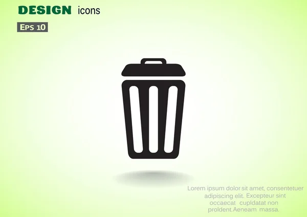 Poubelle icône web simple — Image vectorielle