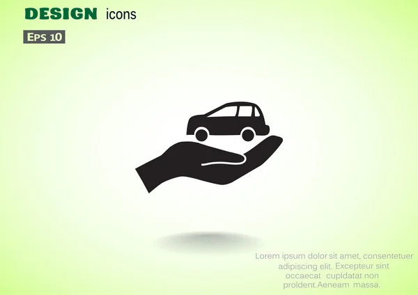 Icono del concepto de protección del coche — Vector de stock