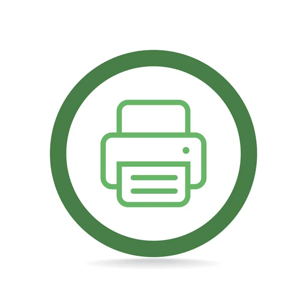 Impresora con icono web de papel — Vector de stock