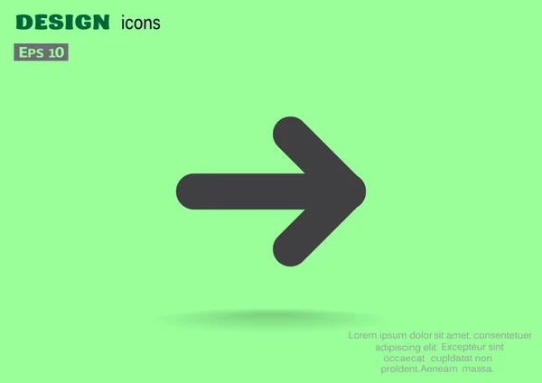 Flecha apuntando icono derecho — Vector de stock