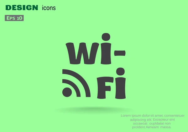 Wi-Fi nápis s ikonou, vlny — Stockový vektor