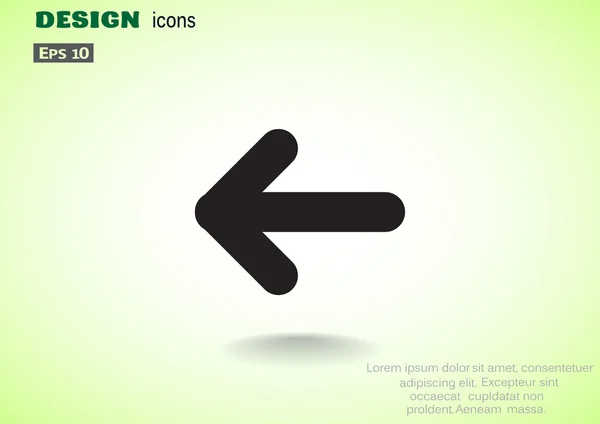 Flecha apuntando icono izquierdo — Archivo Imágenes Vectoriales