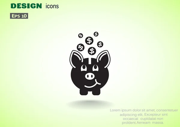 Piggy Bank com moedas caindo — Vetor de Stock