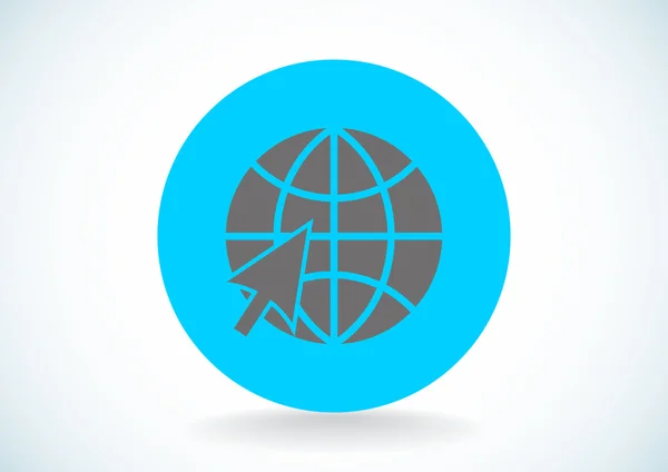 Simbolo del mondo e icona web freccia — Vettoriale Stock