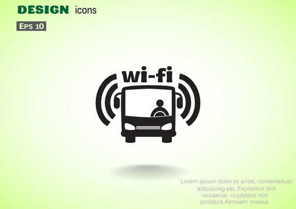 Wi-Fi en el cartel del autobús, icono simple — Archivo Imágenes Vectoriales