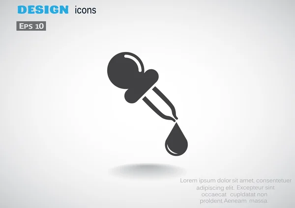 Pipette avec icône web drop — Image vectorielle
