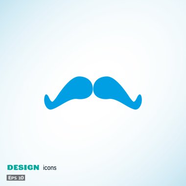 Doodle bıyık basit web simgesi