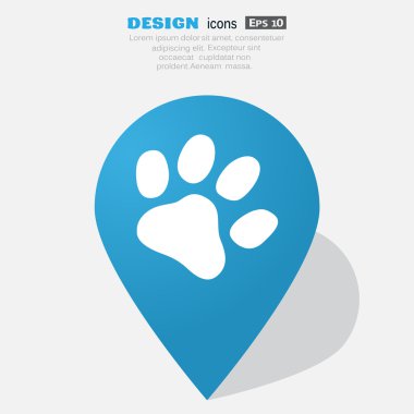 Köpek pençe parça basit simgesi