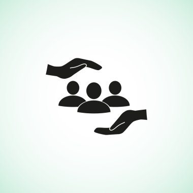 Grup insanlar ve eller simgesini