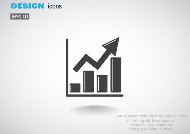 Yükselen grafik basit web simgesi