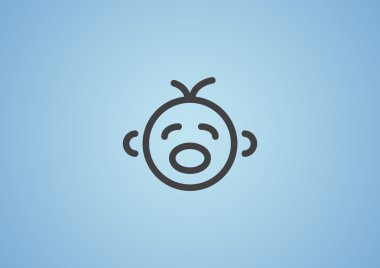 Siluet Basit çizgiler içinde Ağlayan bebek