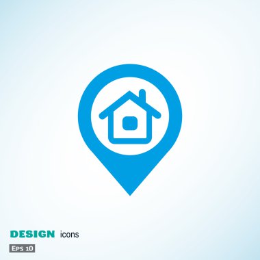 Evin konumu işaretçi basit simgesi