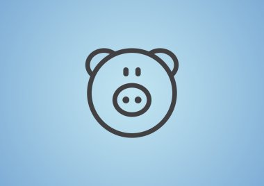 Domuz kafa basit web simgesi