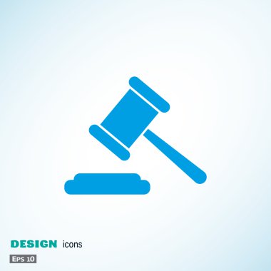 Açık artırma çekiç basit web simgesi