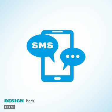 Sms kabarcıklar simgesi ile Smartphone