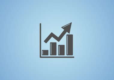 Yükselen grafik basit web simgesi