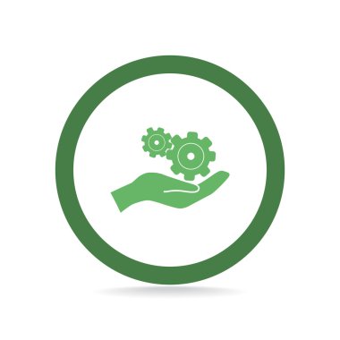 Eller basit simgesi olan yuvarlak Dişliler