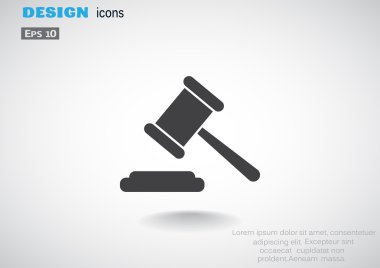 Açık artırma çekiç basit web simgesi