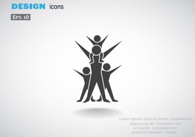 Mutlu aile kavramı web simgesi